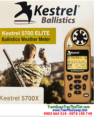 Kestrel 5700X Elite Ballistics Weather (LINK), Máy đo vi khí hậu quan trắc thời tiết Kestrel 5700X Elite Weather Meter With Applied Ballistics and LiNK, Xuất xứ Mỹ (USA)